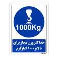 تابلو ایمنی مستر راد طرح حداکثر وزن مجاز برای بالابر 1000 کیلوگرم کد THB359